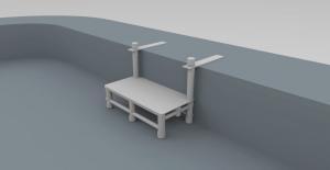 plataforma com ancoragem para piscina em declive