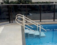 escada de piscina Actual em cobertura residencial escada de piscina Actual em cobertura residencial