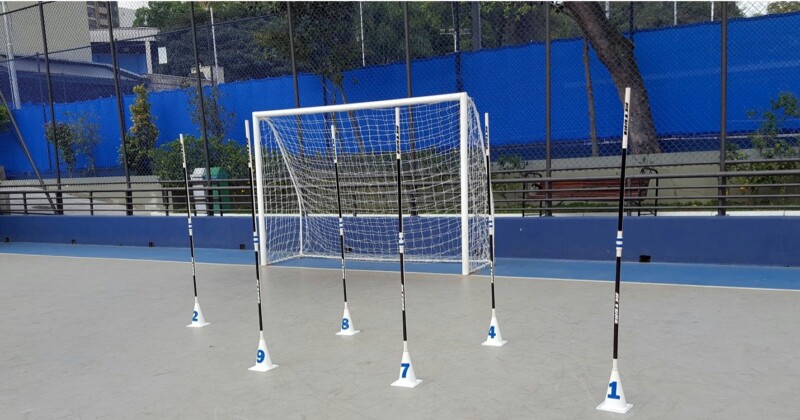 nova baliza universal Actual instalada em quadra pintada nova baliza universal Actual instalada em quadra pintada